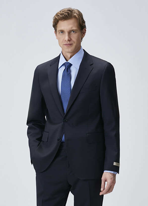 Drop 7 Lacivert Yün Takım Elbise - Görsel 5