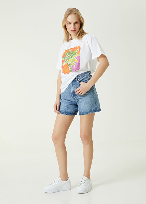 Beymen Club Kırık Beyaz Palmiye Baskılı T-shirt - 3