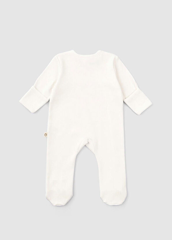 Little Gusto Dried Rose Cream Organic Cotton Gloves Unisex Baby 2-Piece Jumpsuit Set with Booties - 4