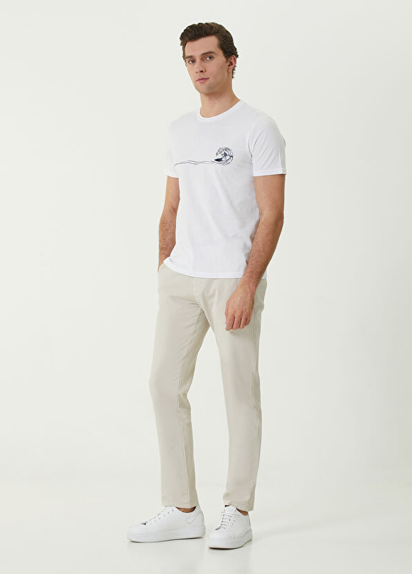 Beymen Club White Surfing Man Printed T-shirt - 2