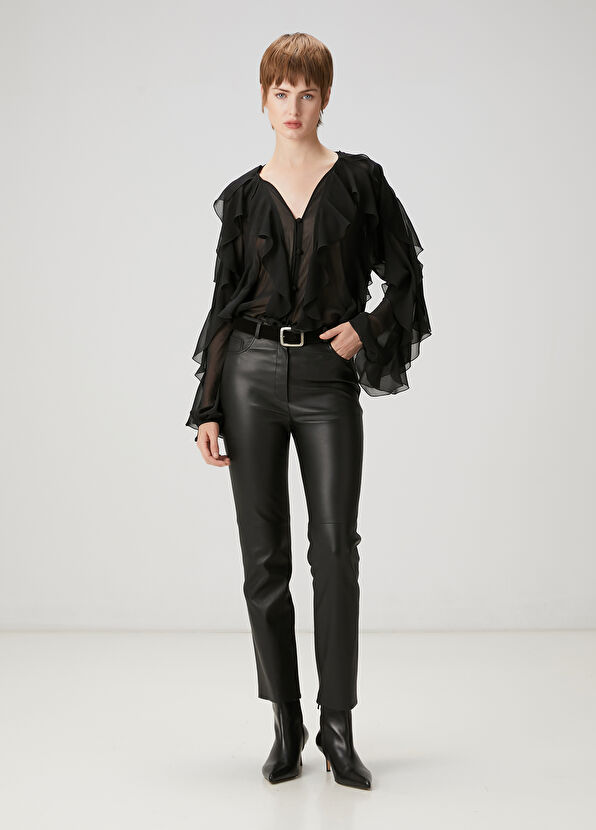 Beymen Club Black Leather Pants - 1