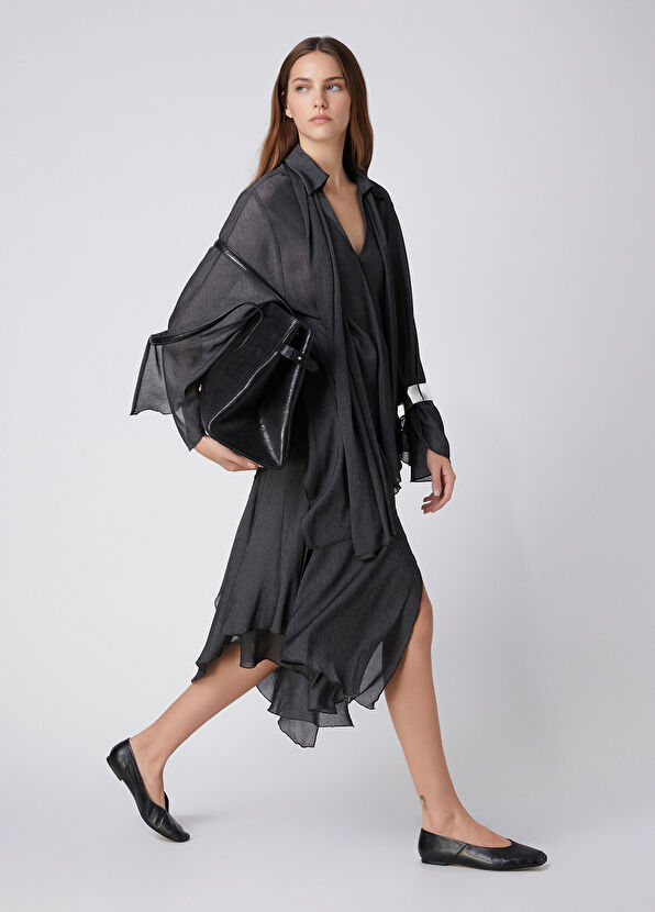 Beymen Club Anthracite Asymmetrical Draped Blouse - 2