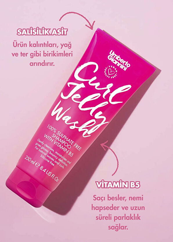 Umberto Giannini Curl Jelly Wash Clarifying Shampoo for Curly Hair 250 ml - 2