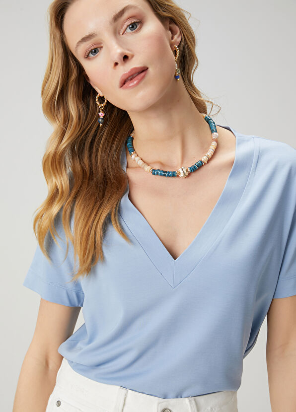 Beymen Club Mavi Basic T-shirt - 1