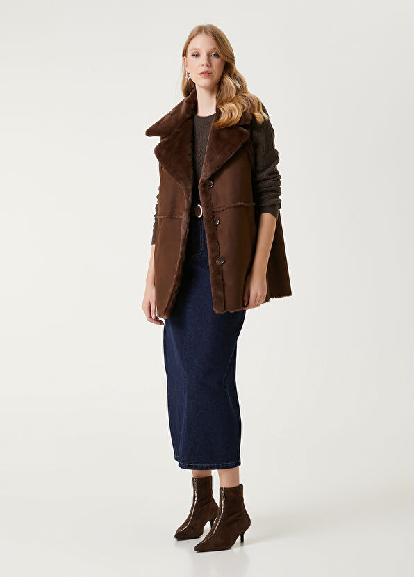 Beymen Club Kahverengi İçi Suni Kürklü Yelek - 3