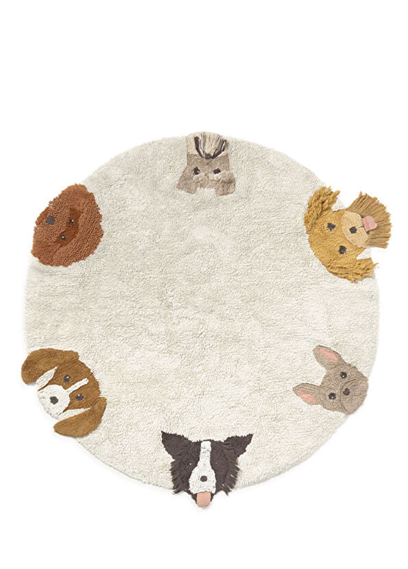 Lorena Canals Dogs Figured Cotton Children's Room Carpet - 1