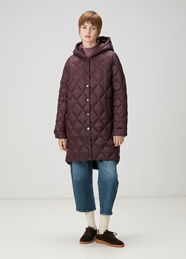 Beymen Club Mürdüm Kapüşonlu Kaban - 2