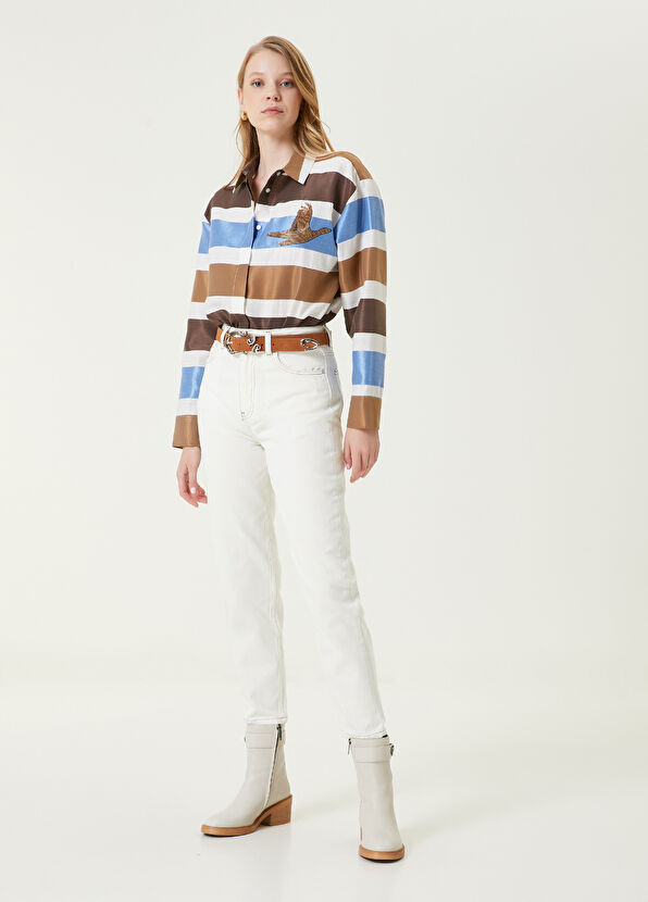 Beymen Club Mavi Kahve Çizgili Gömlek - 3