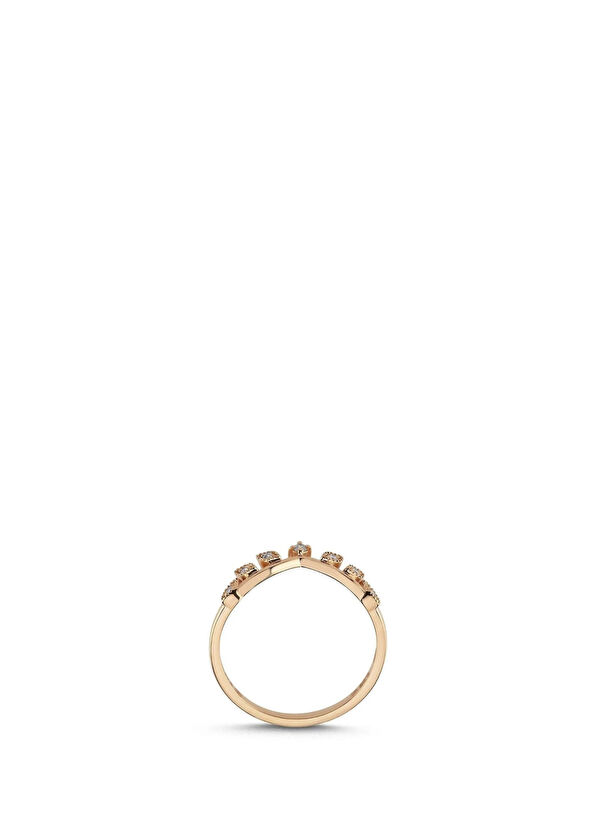 Hazine Pırlanta 14 Ayar Rose Kadın Pırlanta Yüzük - Görsel 3