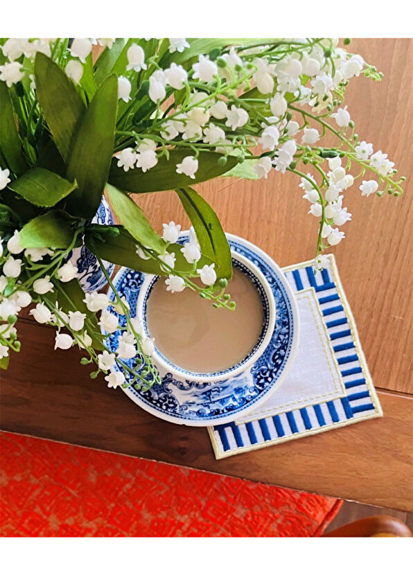 Ge Living Dekoratif Mavi Damalı 2'li Kokteyl Peçetesi - 3