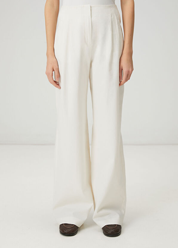 Beymen Club Off-white linen palazzo trousers - 2