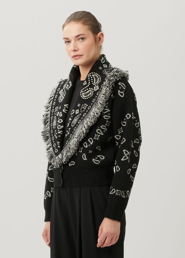 Alanui Black Paisley Wool Cardigan - 3