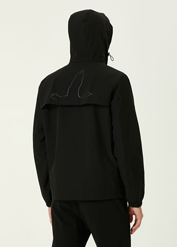 Beymen Club Black Hooded Monogram Detailed Coat - 4