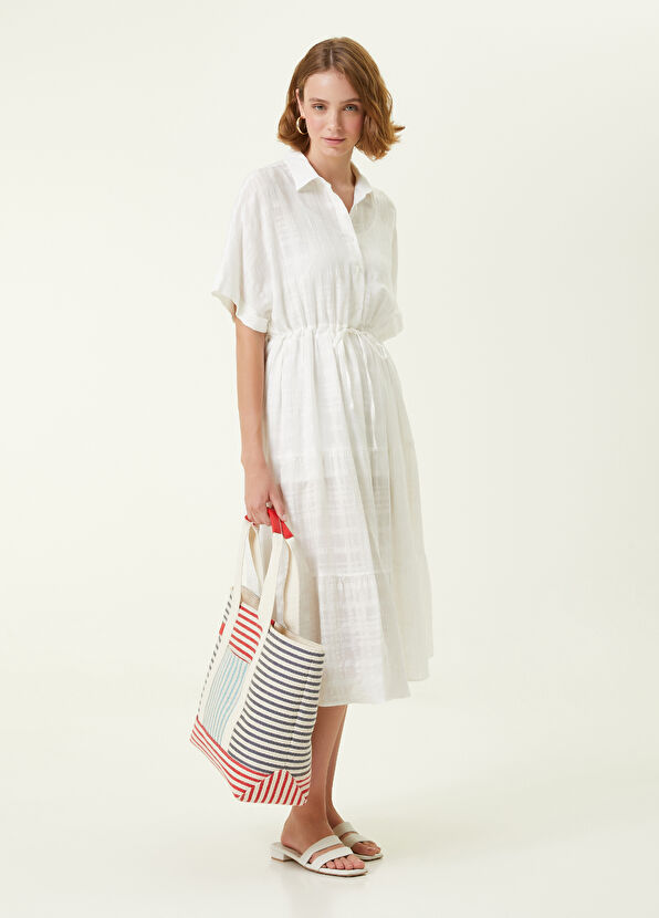 Beymen Club Kırık Beyaz Midi Gömlek Elbise - 1