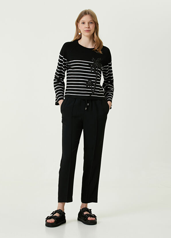 Beymen Club Siyah Taşlı Palmiye Nakışlı Kazak - 2