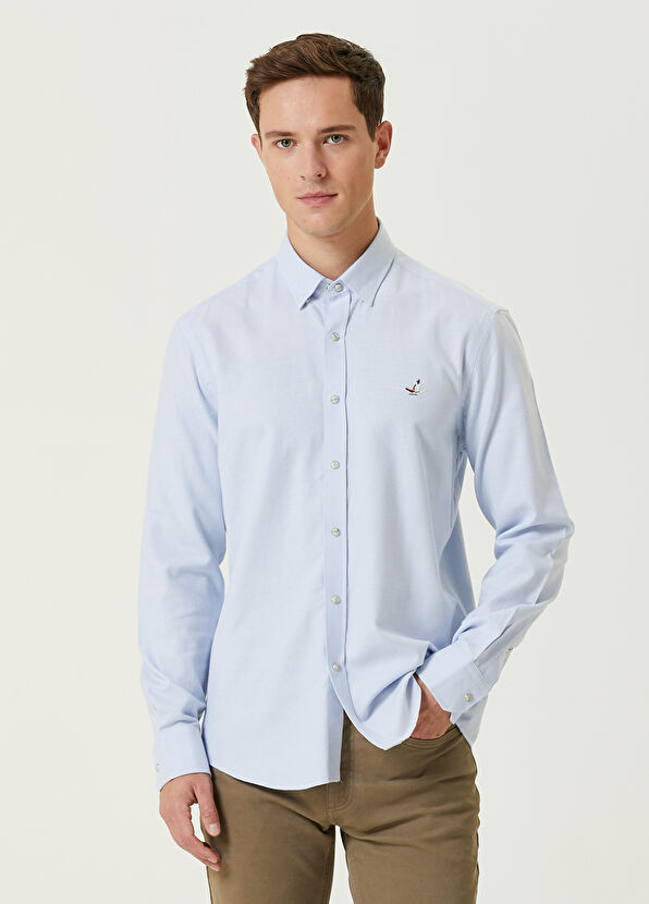 Beymen Club Comfort Fit Açık Mavi Oxford Gömlek - 1