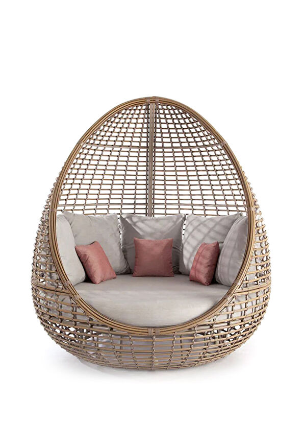 Vitello Faber Bej Rattan Daybed Bahçe Koltuğu - 1