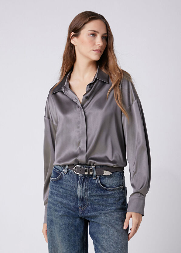 Beymen Club Grey Twill Silk Shirt - 4