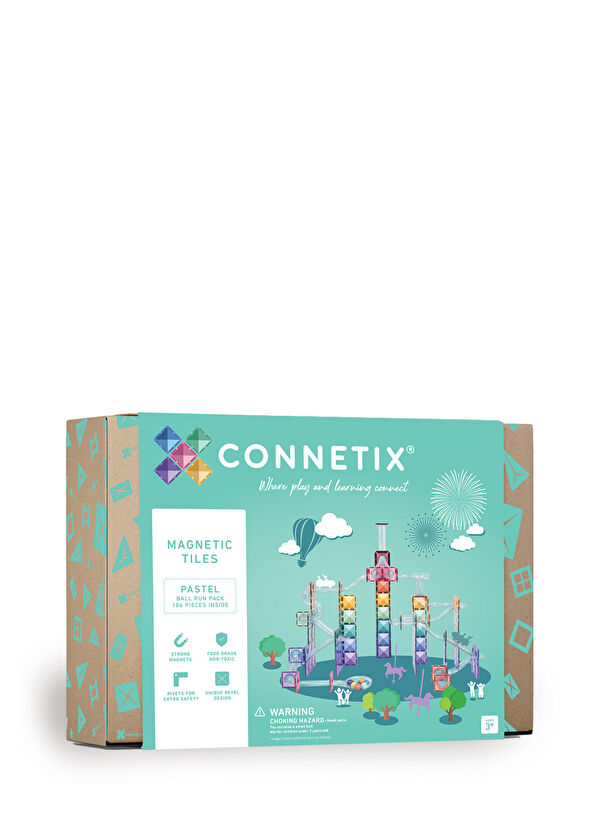 Connetix Connetix Pastel Ball Run 106 Parça 3+ Yaş Manyetik Blok Yapı Oyuncağı - 1