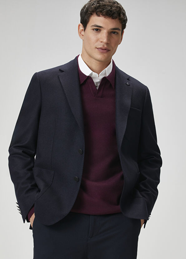 Beymen Club Lacivert Yün Kaşe Blazer - 2