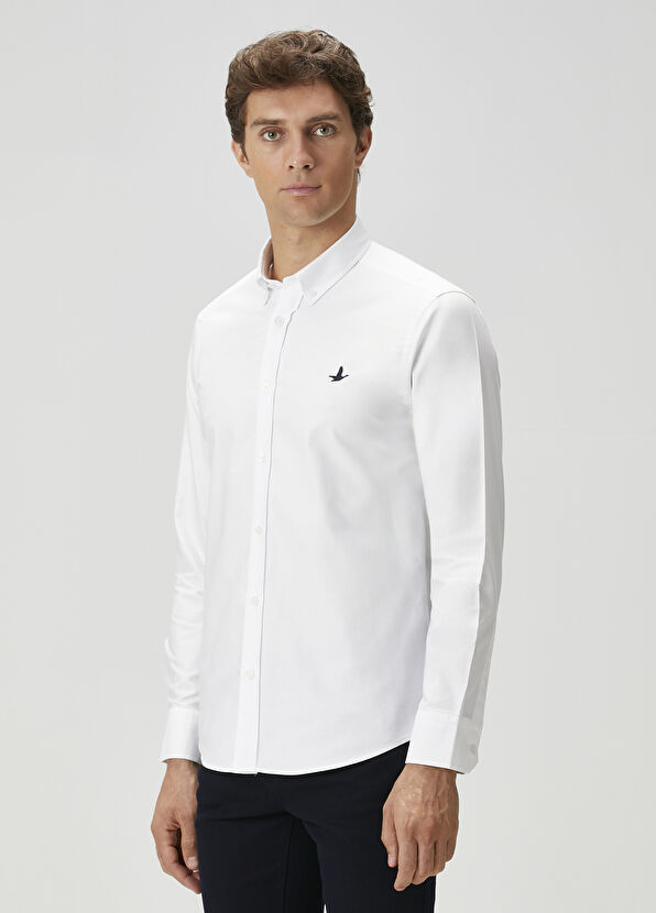 Beymen Club Regular Fit Beyaz Oxford Gömlek - 4