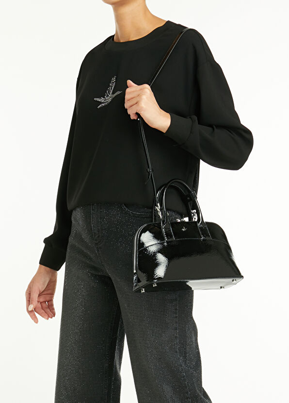 Beymen Club Small Siyah Kadın Rugan El Çantası - 2