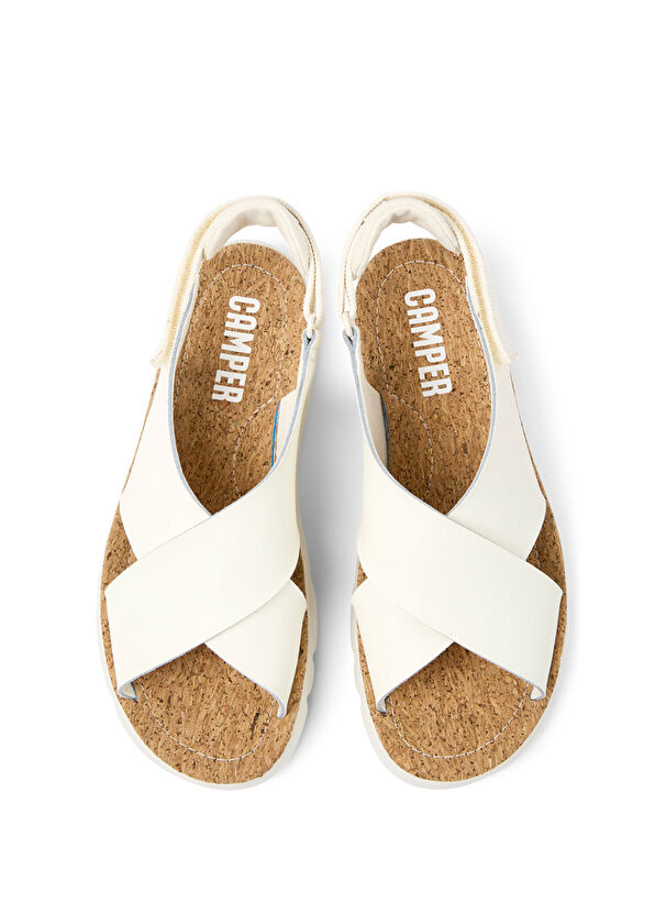 Camper Oruga Beyaz Deri Kadın Sandalet - 4