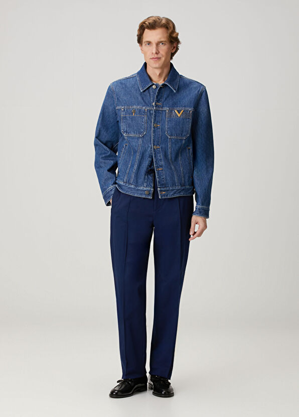 Valentino Lacivert Beli Kordonlu Pantolon - 1