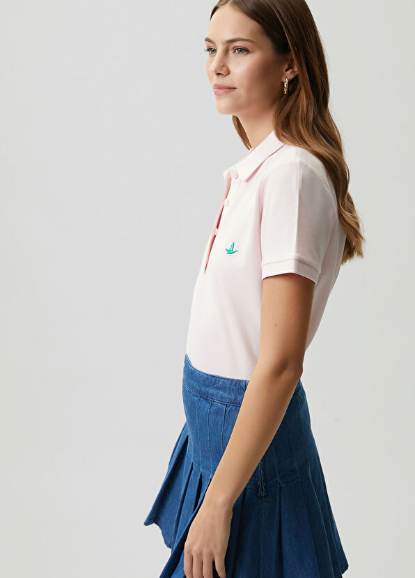 Beymen Club Açık Pembe Kontrast Logolu Polo T-shirt - 4