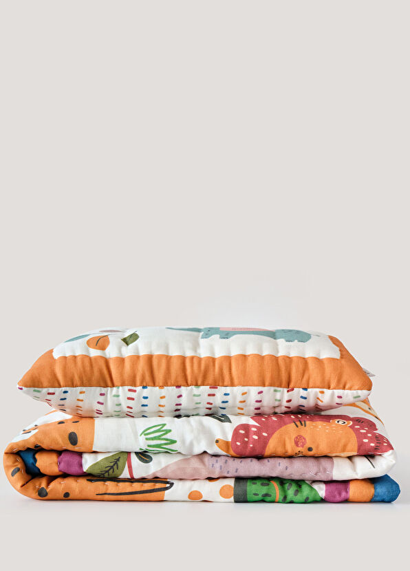 Uniqlooms Jungle El Yapımı Organik Pamuk Bebek Çocuk Yatak Örtüsü Takımı - 2