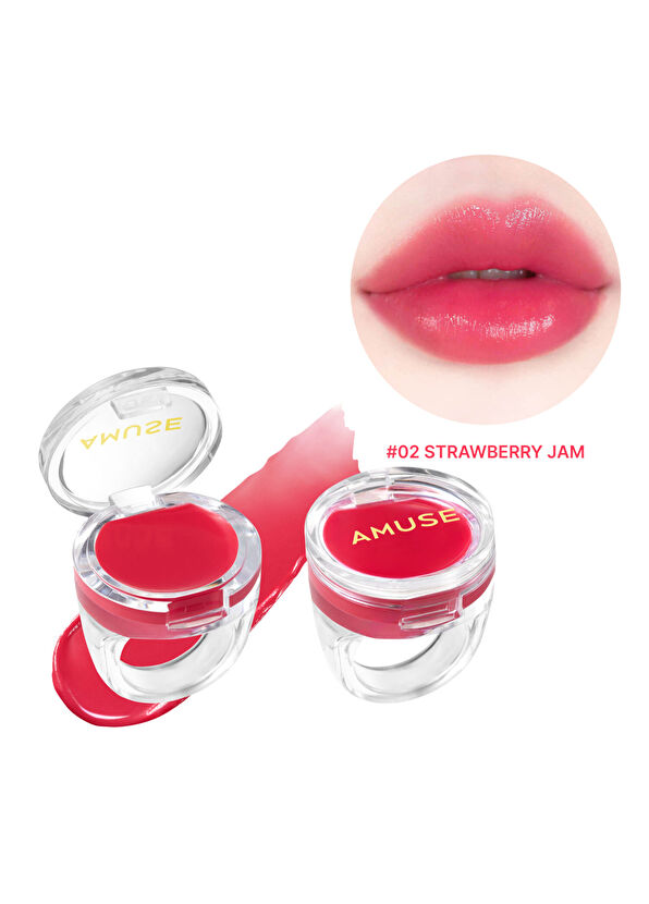 Amuse Ring Balm #02 Strawberry Jam Moisturizing & Brightening Ring Lip Balm with Peptide & Panthenol - 2