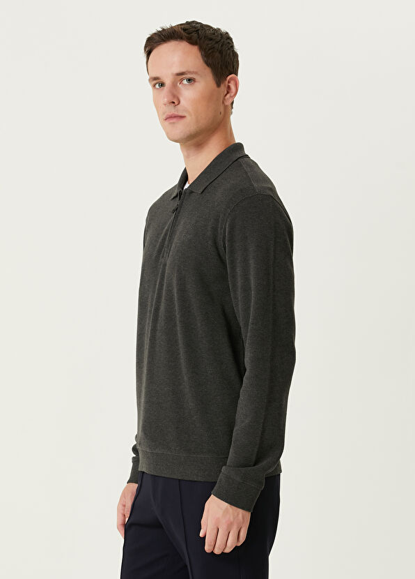 Beymen Club Antrasit Polo Yaka Sweatshirt - 4