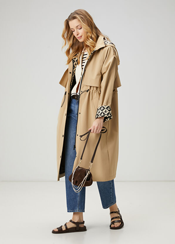 Beymen Club Beige Hooded Overcoat - 3