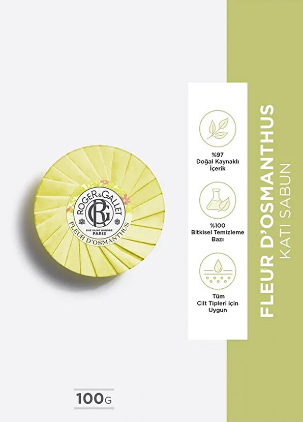 Roger&Gallet Fleur D'Osmanthus Doğal Osmanthus Özü Kalıcı Ferah Koku Katı Sabun 100 gr - 2