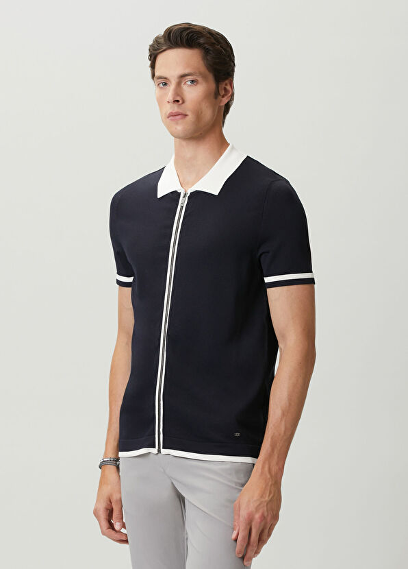 Beymen Club Navy Blue Short Sleeve Knit Shirt - 4