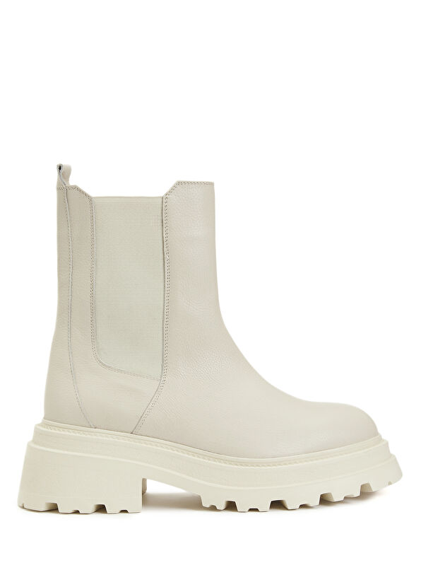 Beymen Club Ecru Women's Leather Boots - 1