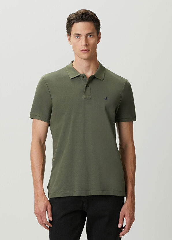 Beymen Club Haki Polo Yaka Düğmeli T-shirt - 1