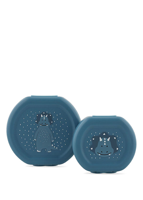 Trixie Mr.Triceratops Turquoise Kids 2-Piece Clip-On Snack Box - 3