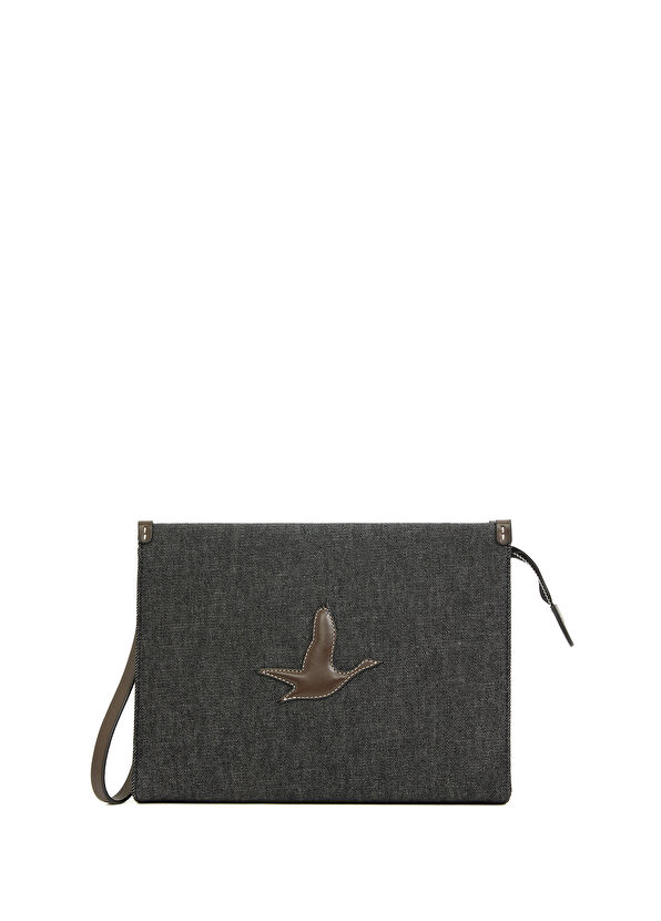 Beymen Club Navy Blue Embossed Logo Women's Hand Portfolio - 1