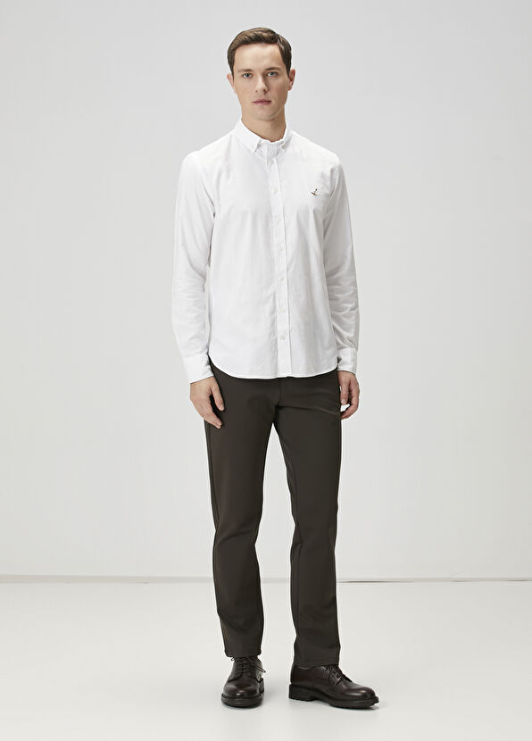 Beymen Club Slim Fit Beyaz Oxford Gömlek - 3