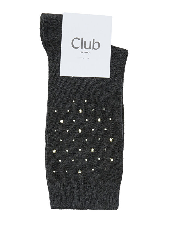 Beymen Club Antrasit Taşlı Kadın Soket Çorap - 1