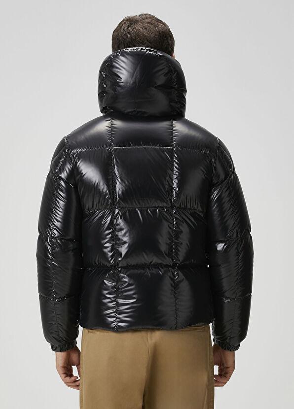 Siyah Kapüşonlu Puff Mont - Görsel 6