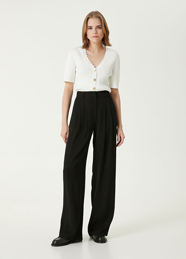 Beymen Club Siyah Pileli Palazzo Pantolon - 1
