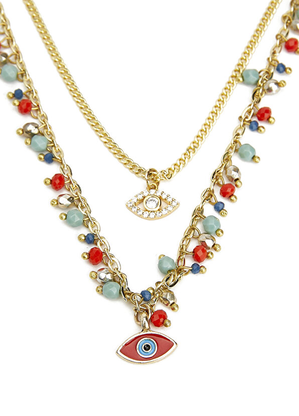 Beymen Club Gold Minimal Çoklu Taşlı Kadın Zincir Kolye - 3