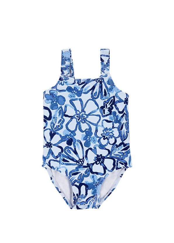 Carter's Blue Patterned Baby Girl Swimsuit - 1