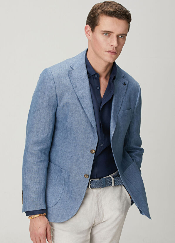 Beymen Club Mavi Keten Ceket - 2