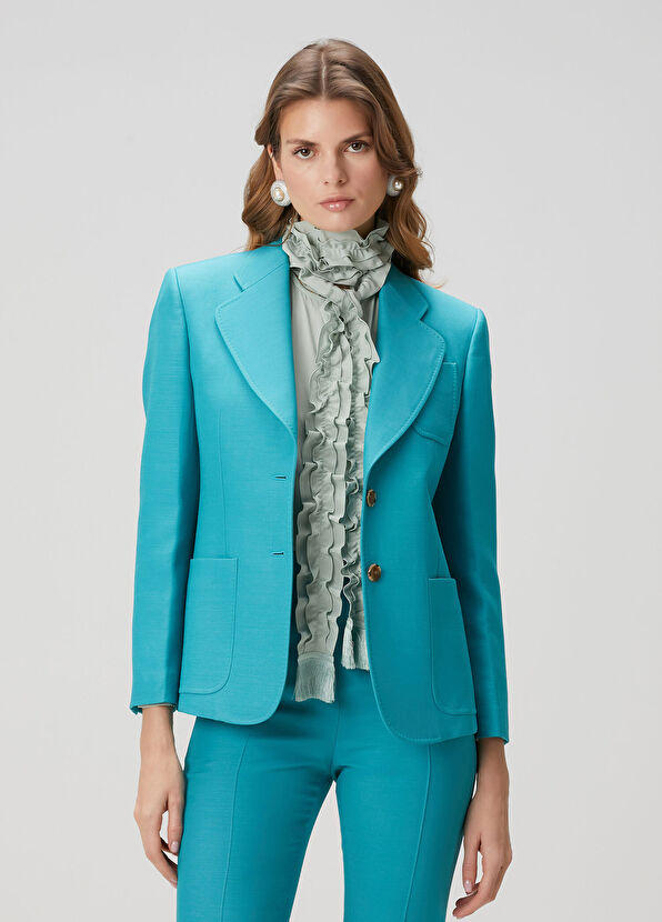 Valentino Mavi Yün Ceket - 1