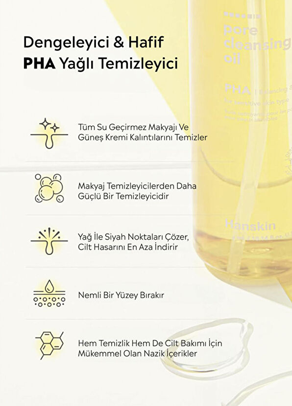 Hanskin Hanskin Pore Cleansing Oil Pha Pore and Make-up Remover Oil for Sensitive ce Intolerant Skin 300 ml - 3