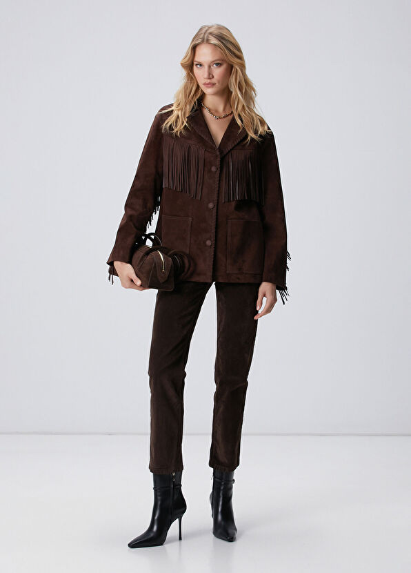 Network Koyu Kahverengi Denim Pantolon - 1