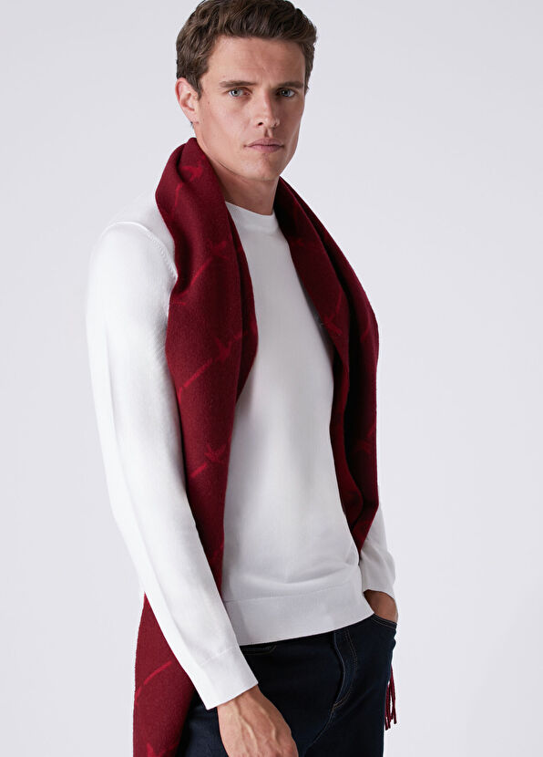 Beymen Club Red Goose Jacquard Men's Wool Scarf - 2